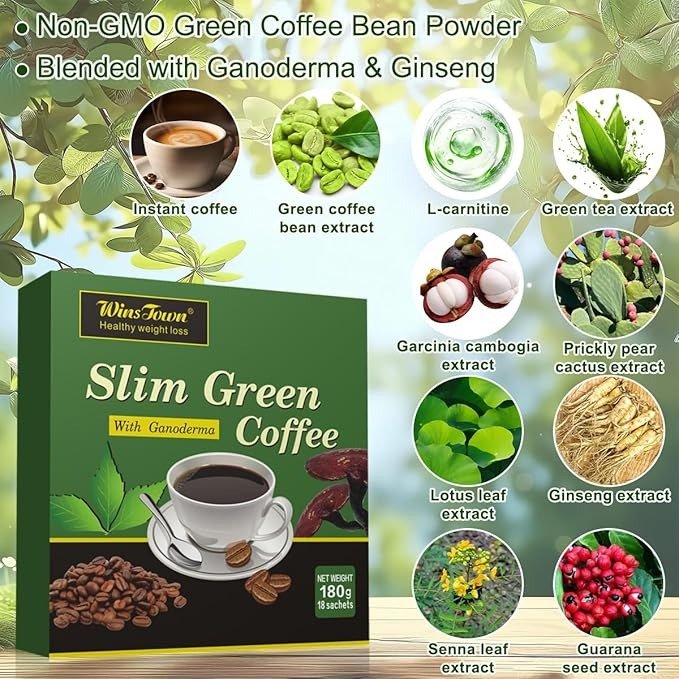 Slim Green Coffee with Ganoderma | Instant Coffee for Weight Loss, Appetite Control, Bloating, and Metabolism - Image 7