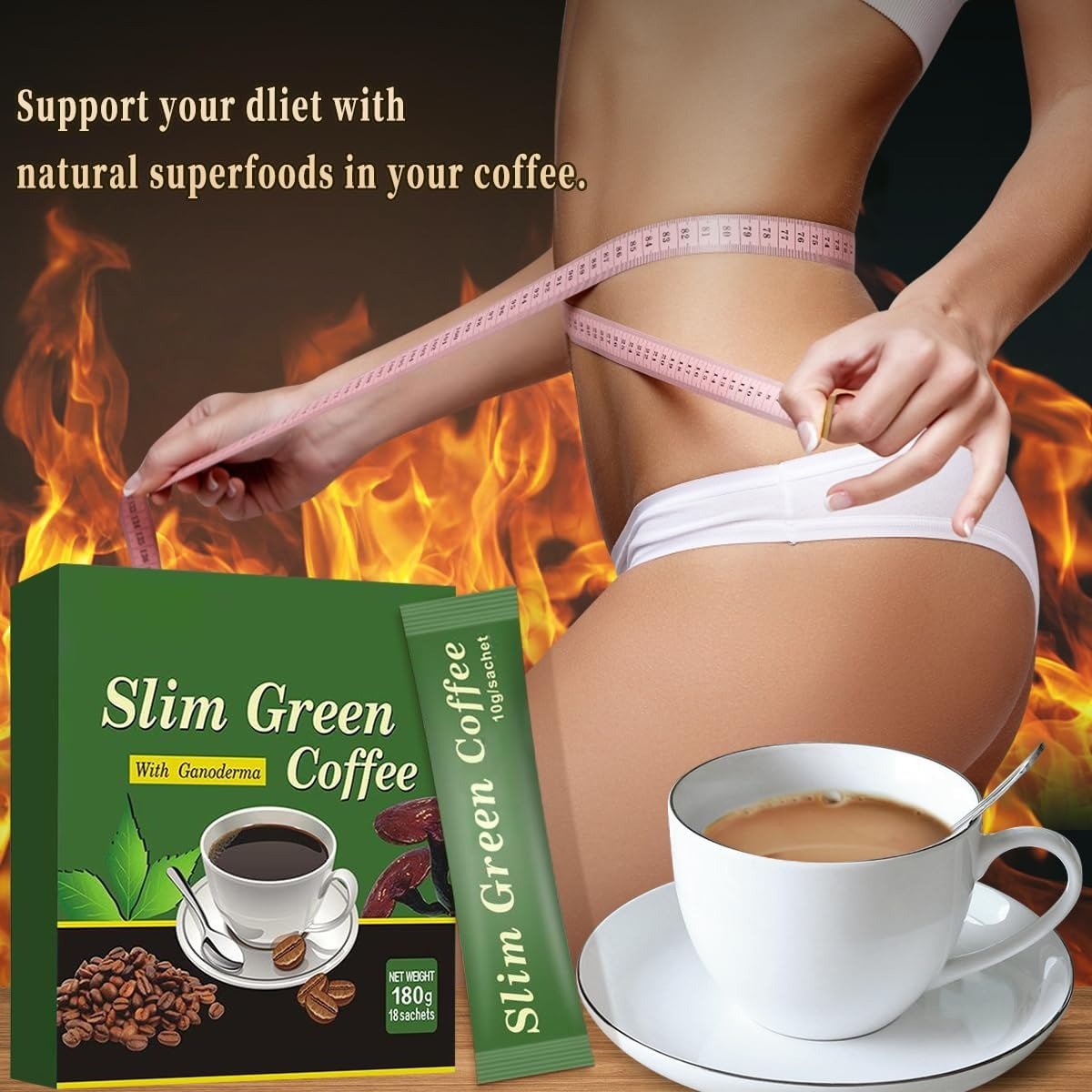 Slim Green Coffee with Ganoderma | Instant Coffee for Weight Loss, Appetite Control, Bloating, and Metabolism - Image 3