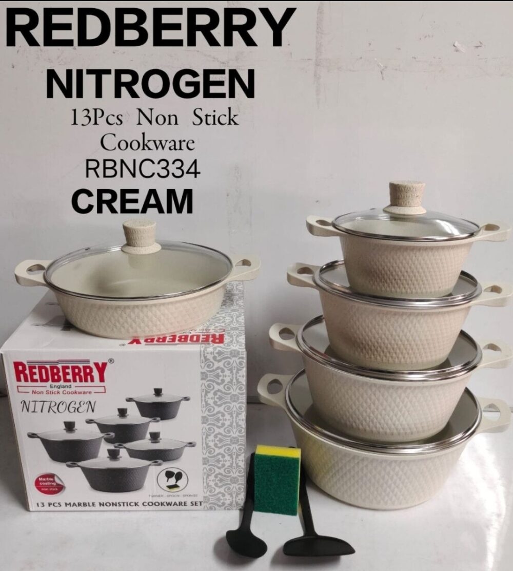 Redberry nitrogen 13pcs non stick cookware set marble