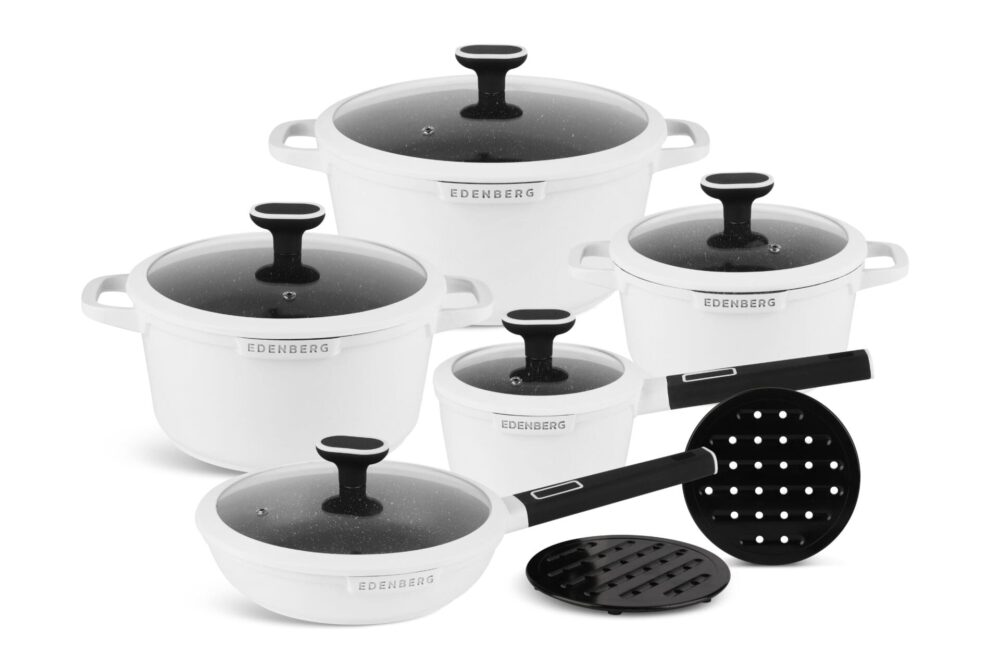 Edenberg 12pcs cookware set matt white EB-5646