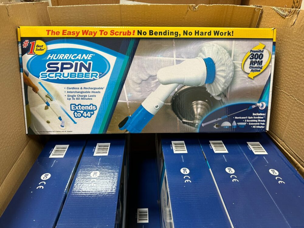 Rechargeable Hurricane Spin Scrubber + 3 Brushes