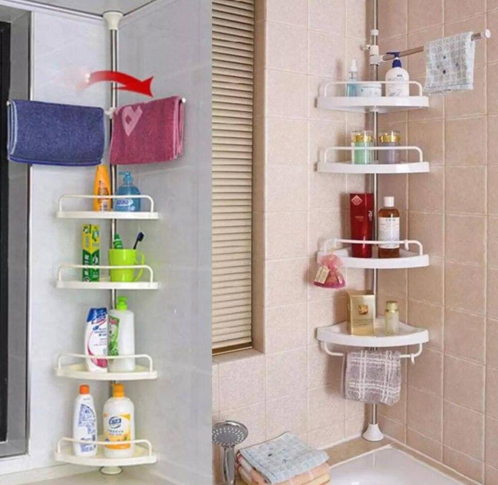 4 Layer Corner Shower Caddy, Adjustable Shower Shelf Organizer